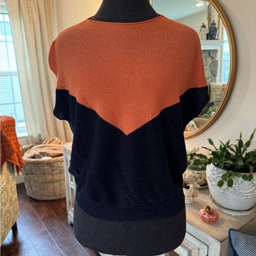 Orange and Black Crew Neck Sweater